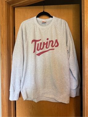 Minnesota Twins HOMAGE Light Gray Crewneck Sweatshirt